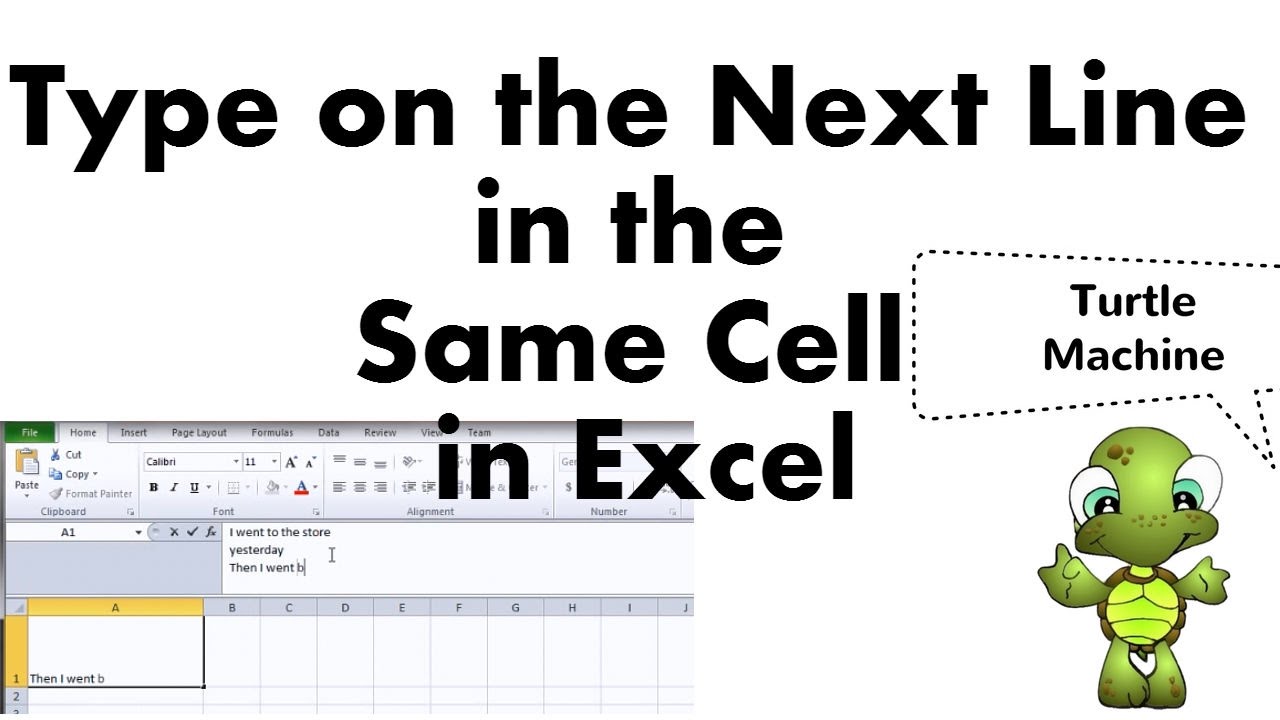 go to the next line in excel 2016 for mac in the same cell